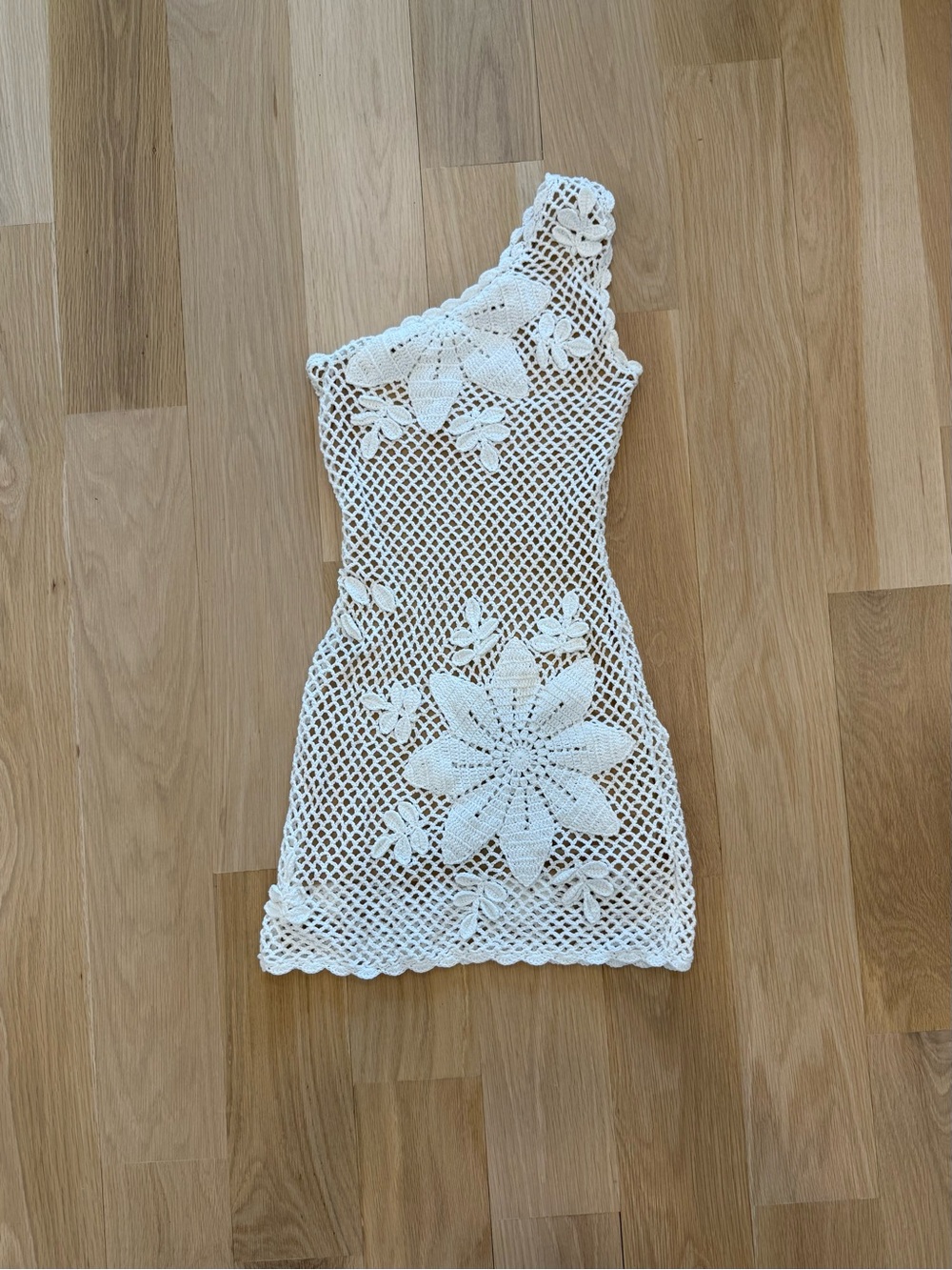 White Crochet Mini Dress Meshki Barker - Picture 1 of 5